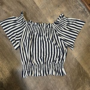Willow and Root striped ruffled top, size small